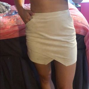 Faux suede mini skirt